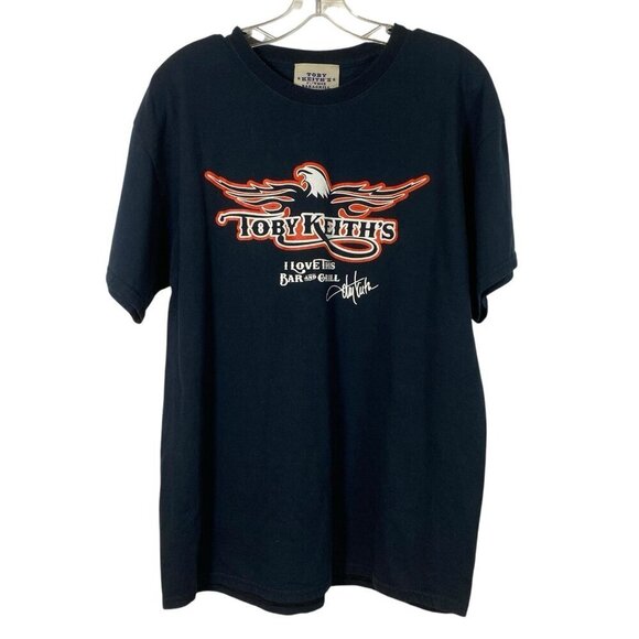 Toby Keith I Love This Bar and Grill Tee Size Large Black Read Measurements - Picture 2 of 4
